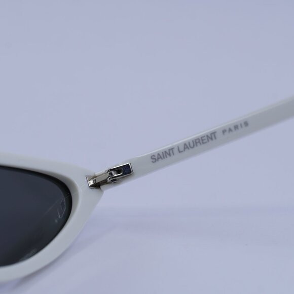Saint Laurent SL703 003 Sunglasses Ivory Cat Eye Frame, Grey Lenses - Picture 6 of 10